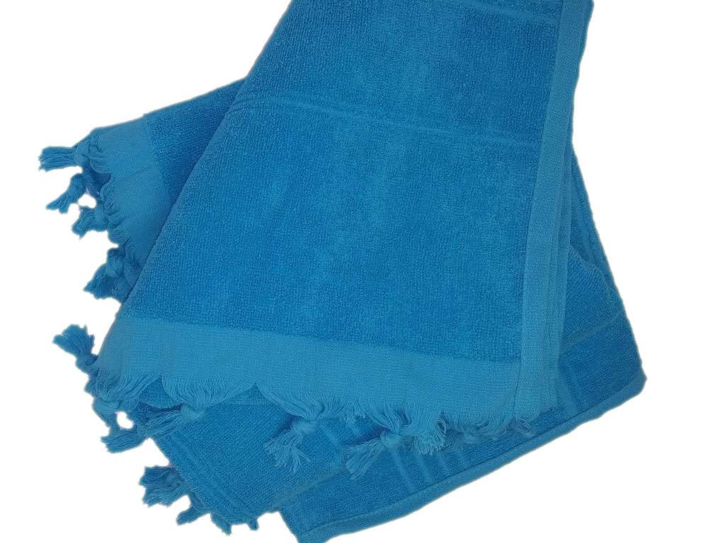 Havlu Peştemal Saçaklı %100 Penye Pamuk 80x180 Mavi