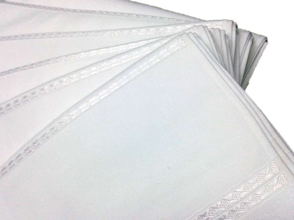 6'lı Delta Beyaz 50x85 Kadife Ara Boşluklu İşlemelik Havlu Etaminsiz Panç Havlusu