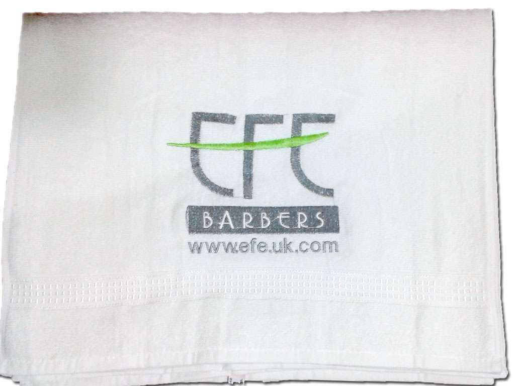 Kuaför Havlusu Kurumsal Logo Nakışlı Ekonomik Kalite 50x85 Beyaz Efe