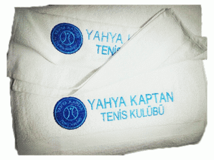 Tenis Kulubü Havlusu Ekonomik Kalite 50x85 Logolu Yahya Kaptan Beyaz